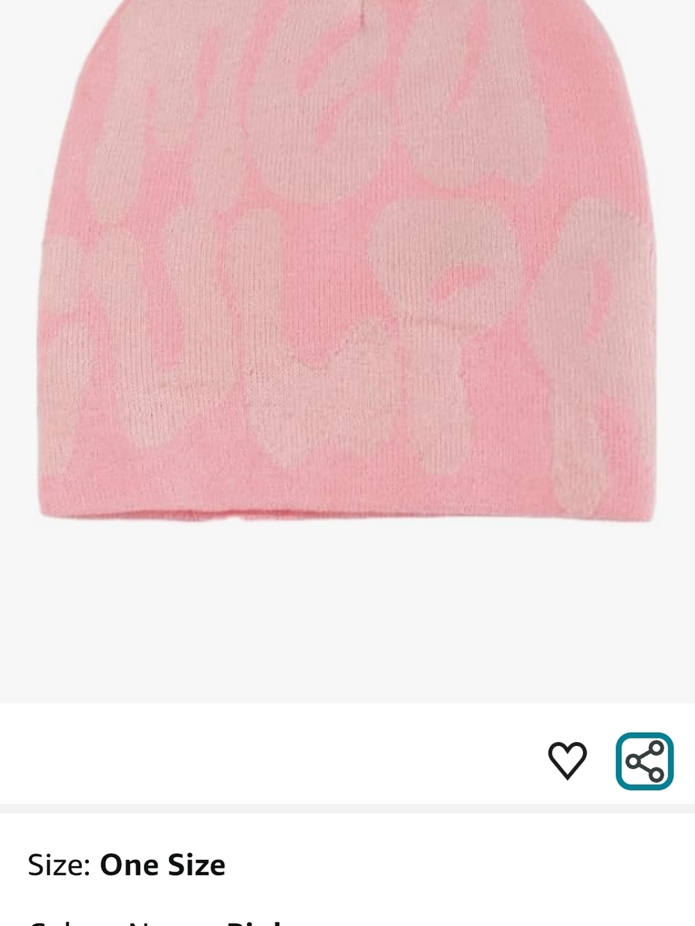 Light Blue Knit Beanie with Pattern